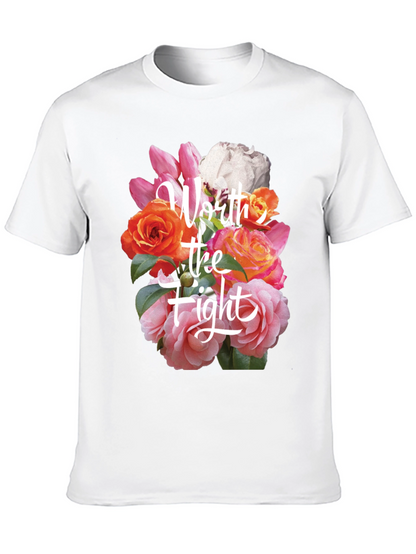 Floral Worth the Fight Black T-Shirt