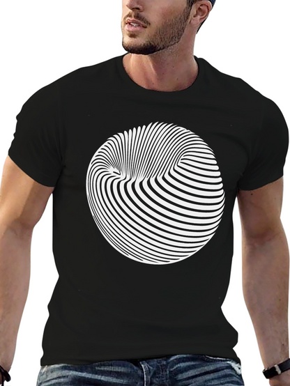 Optical Illusion Graphic Tee - Black