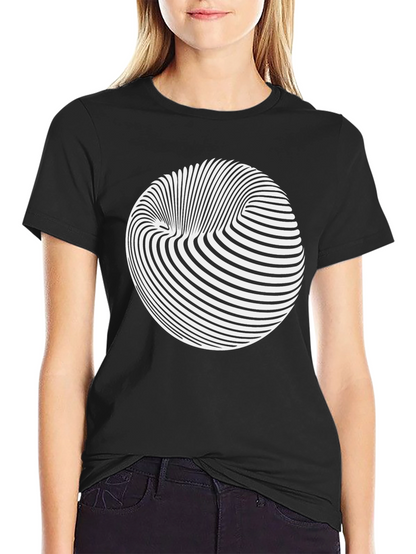 Optical Illusion Graphic Tee - Black