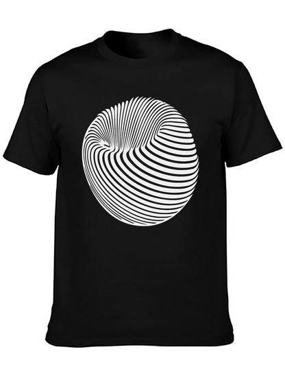Optical Illusion Graphic Tee - Black