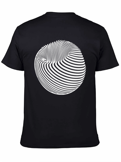 Optical Illusion Graphic Tee - Black