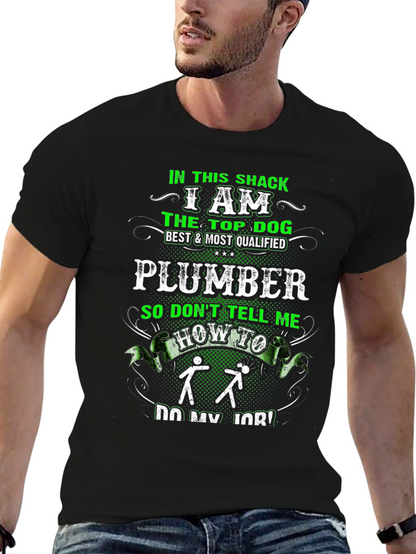 Plumber Top Dog Graphic T-Shirt