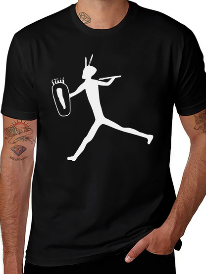 Silhouette Graphic Tee - Black Cotton Blend Shirt