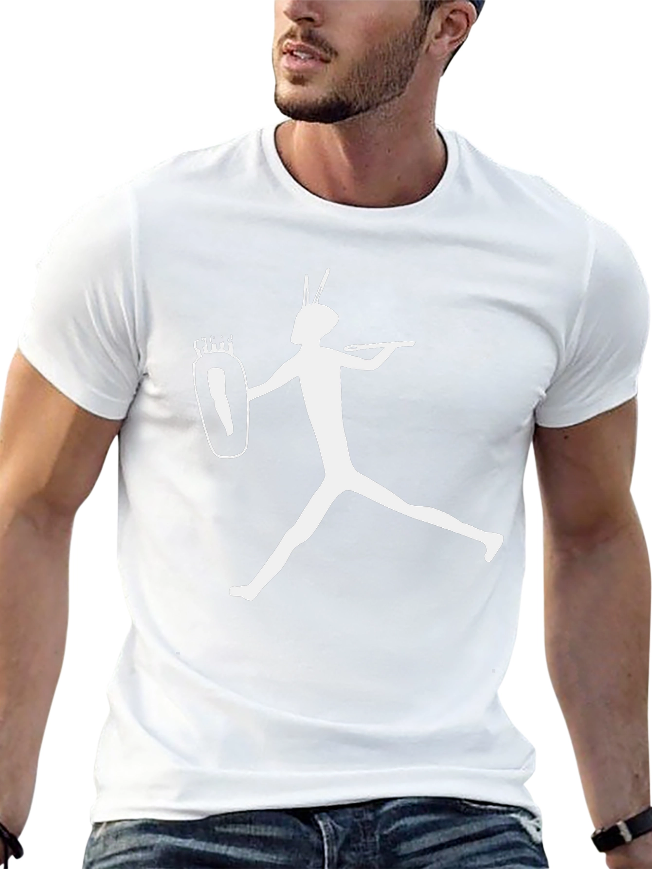 Silhouette Graphic Tee - Black Cotton Blend Shirt