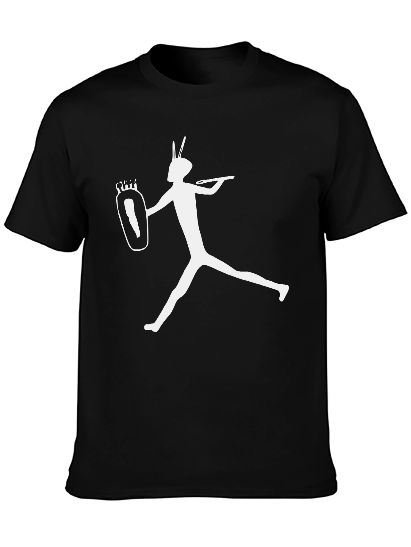 Silhouette Graphic Tee - Black Cotton Blend Shirt