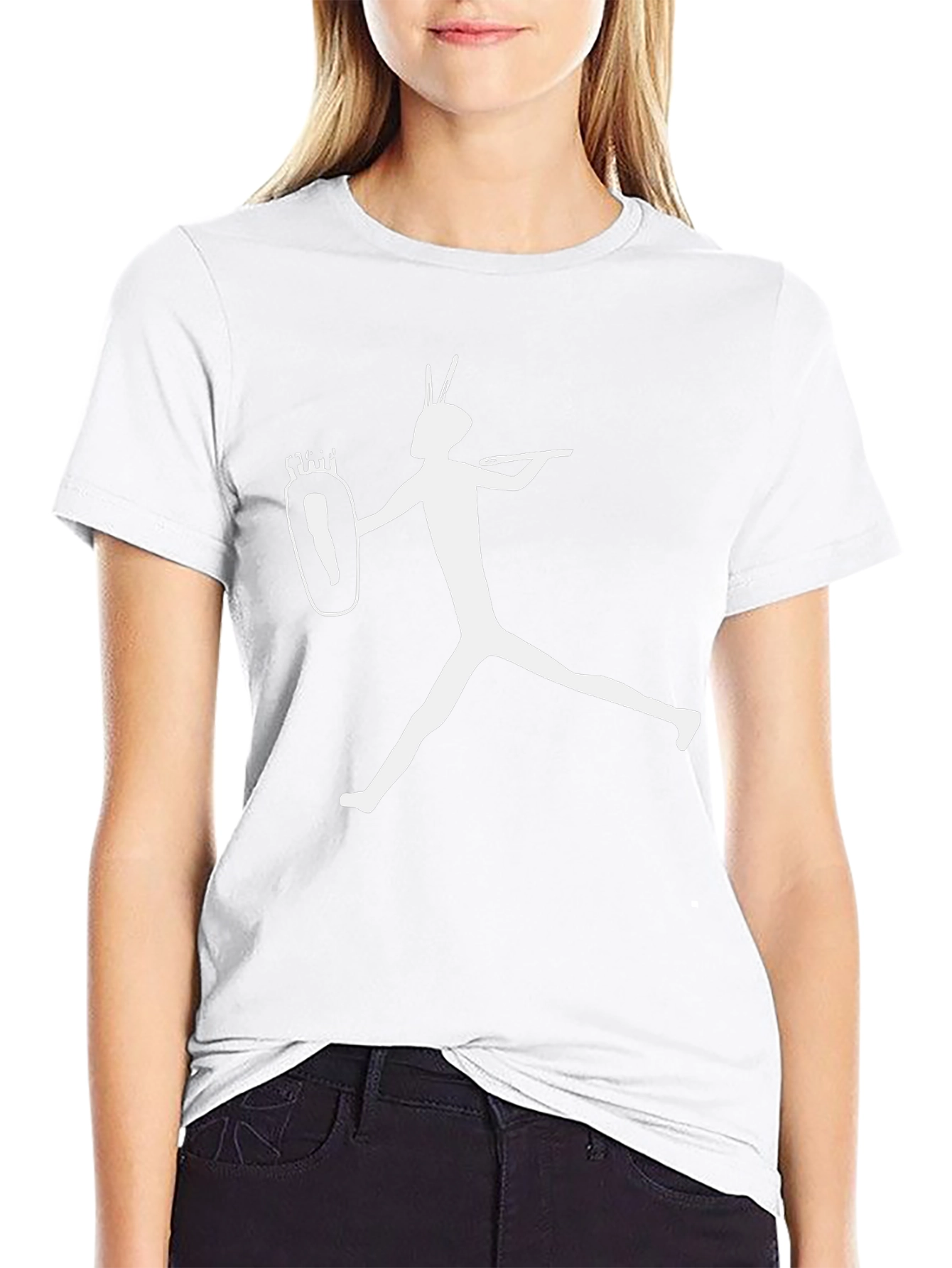 Silhouette Graphic Tee - Black Cotton Blend Shirt