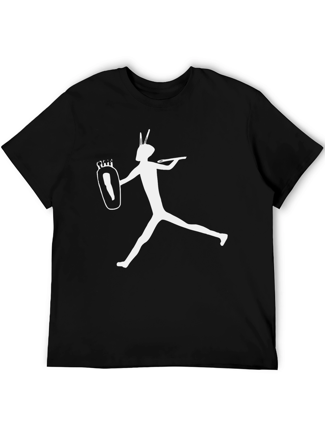 Silhouette Graphic Tee - Black Cotton Blend Shirt