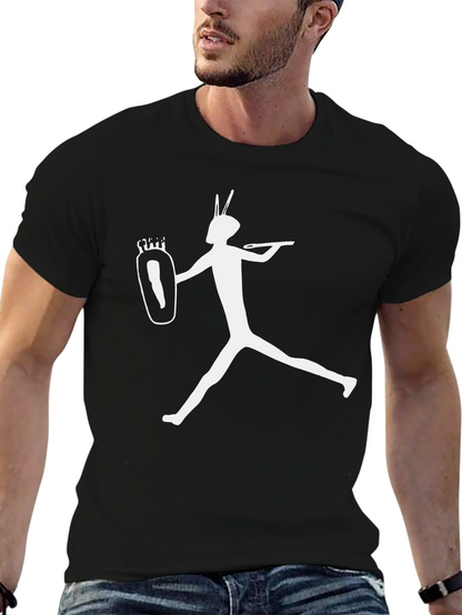 Silhouette Graphic Tee - Black Cotton Blend Shirt