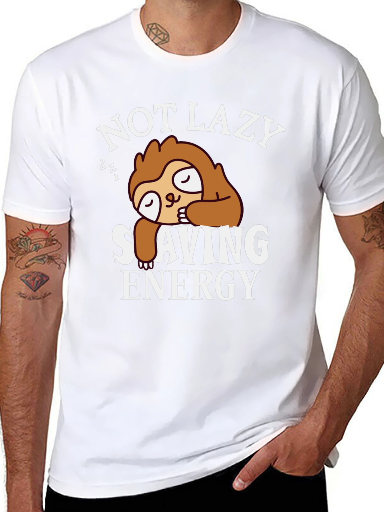 Not Lazy Sloth T-Shirt - Saving Energy