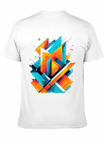 Abstract Geometric Graphic Print Black T-Shirt