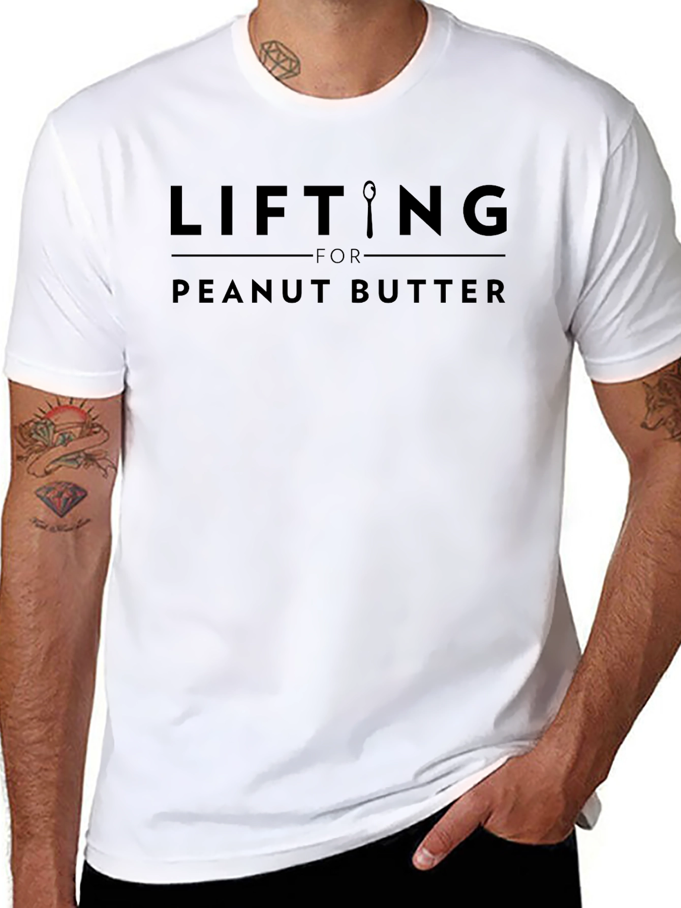 Lifting For Peanut Butter Funny Black T-Shirt