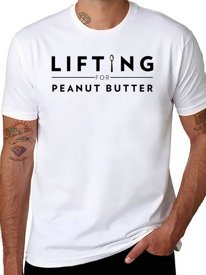 Lifting For Peanut Butter Funny Black T-Shirt