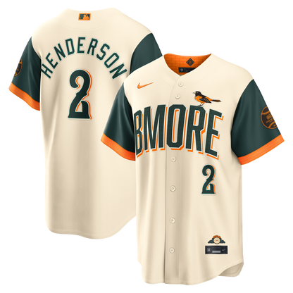 Gunnar Henderson Baltimore Orioles Nike 2026 City Connect Stadium Jersey - Cream