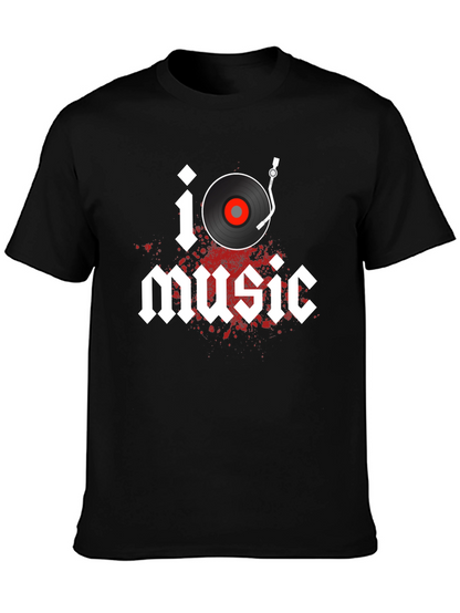 I Heart Music Graphic Tee - Classic Vinyl Style