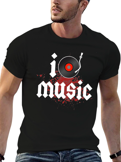 I Heart Music Graphic Tee - Classic Vinyl Style