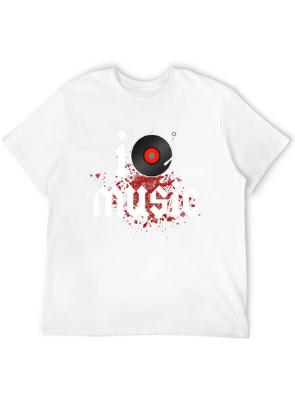 I Heart Music Graphic Tee - Classic Vinyl Style