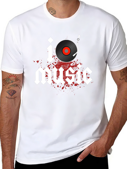 I Heart Music Graphic Tee - Classic Vinyl Style
