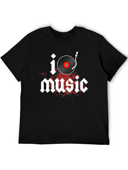 I Heart Music Graphic Tee - Classic Vinyl Style