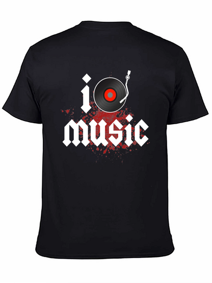 I Heart Music Graphic Tee - Classic Vinyl Style