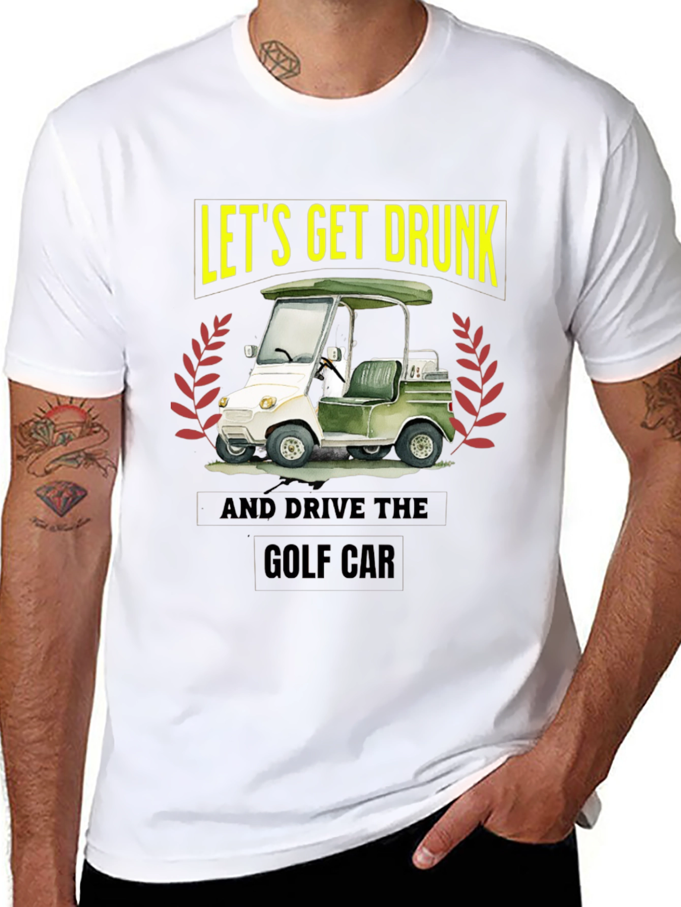 Lets Get Drunk & Drive Golf Car Black T-Shirt