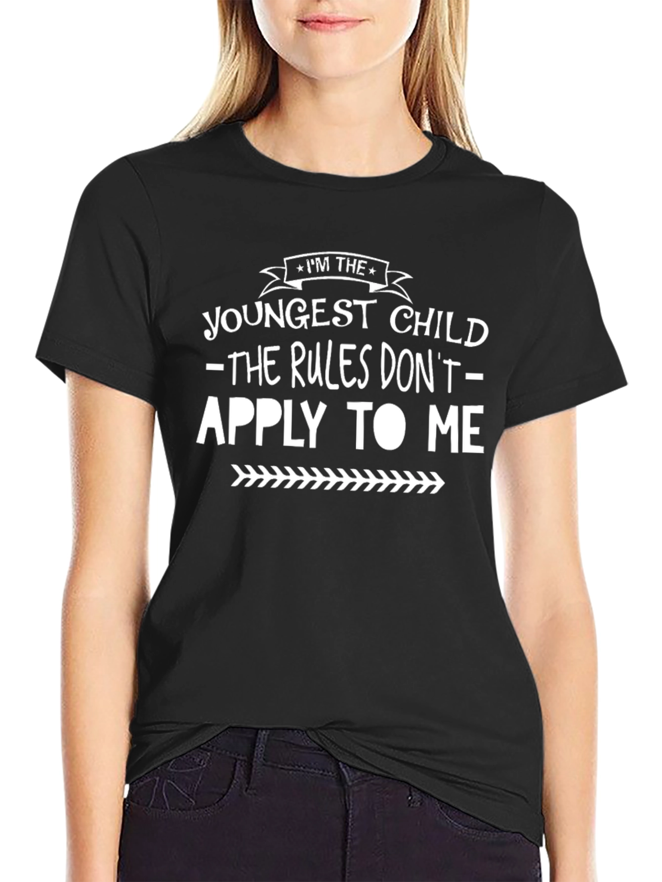 Youngest Child Rules Dont Apply Black T-Shirt