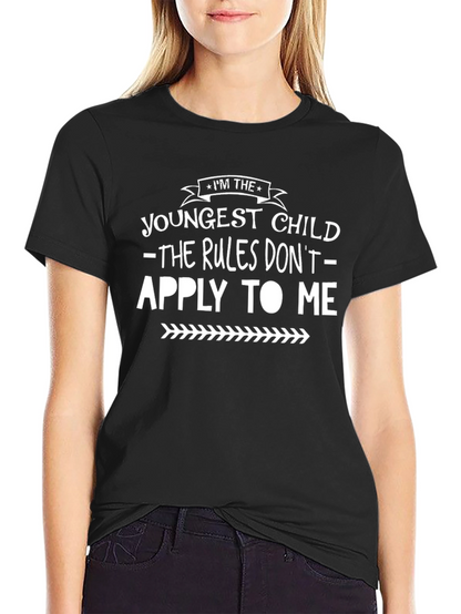 Youngest Child Rules Dont Apply Black T-Shirt