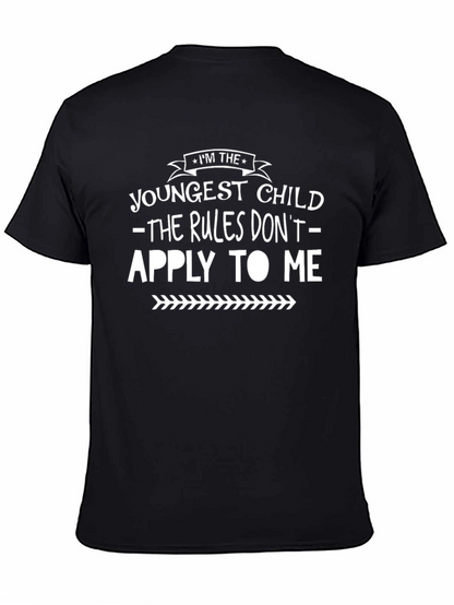 Youngest Child Rules Dont Apply Black T-Shirt