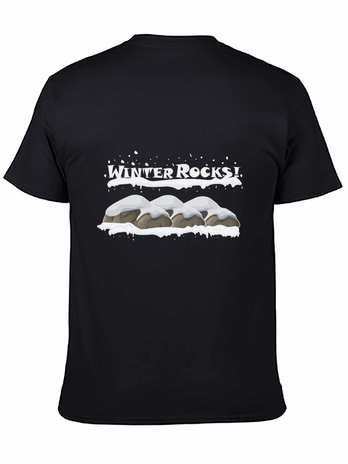 Winter Rocks Graphic T-Shirt - Black