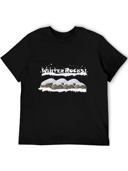 Winter Rocks Graphic T-Shirt - Black