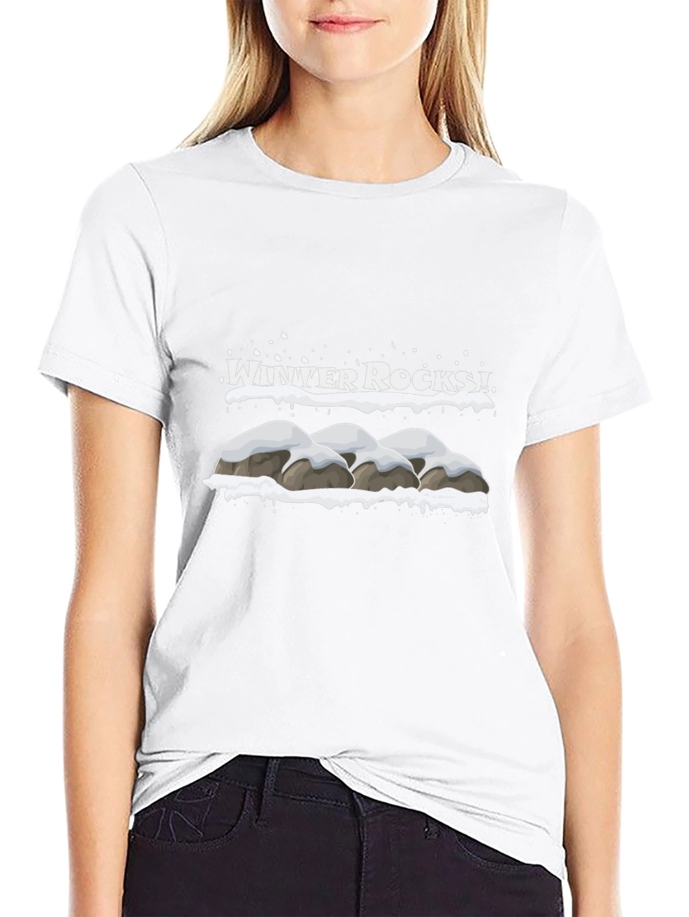 Winter Rocks Graphic T-Shirt - Black