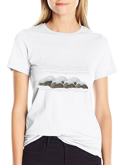 Winter Rocks Graphic T-Shirt - Black