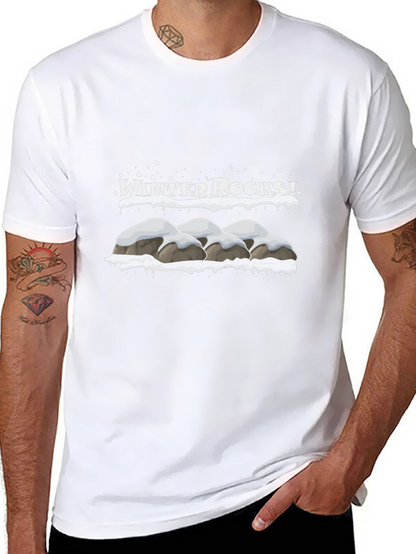 Winter Rocks Graphic T-Shirt - Black