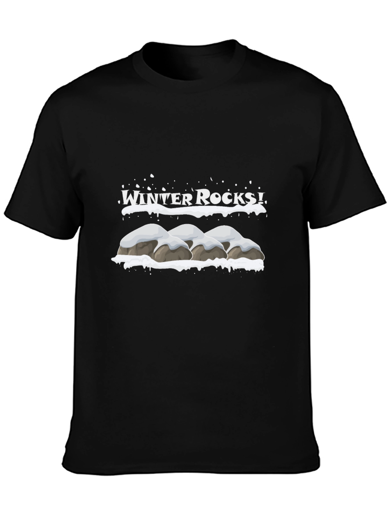 Winter Rocks Graphic T-Shirt - Black