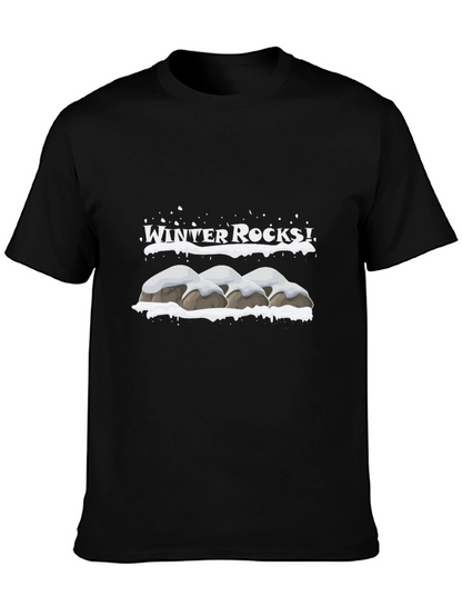 Winter Rocks Graphic T-Shirt - Black