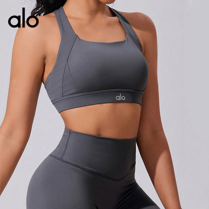 Aloyoga Bare Sensation Sports Bra with High Elasticity Yoga Backpiece for Outdoor Fitness and Sports