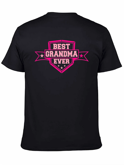 Best Grandma Ever Graphic T-Shirt - Black