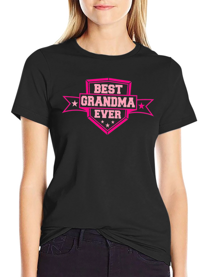 Best Grandma Ever Graphic T-Shirt - Black