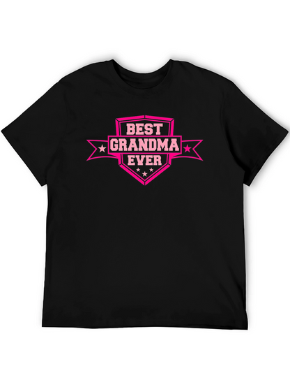 Best Grandma Ever Graphic T-Shirt - Black