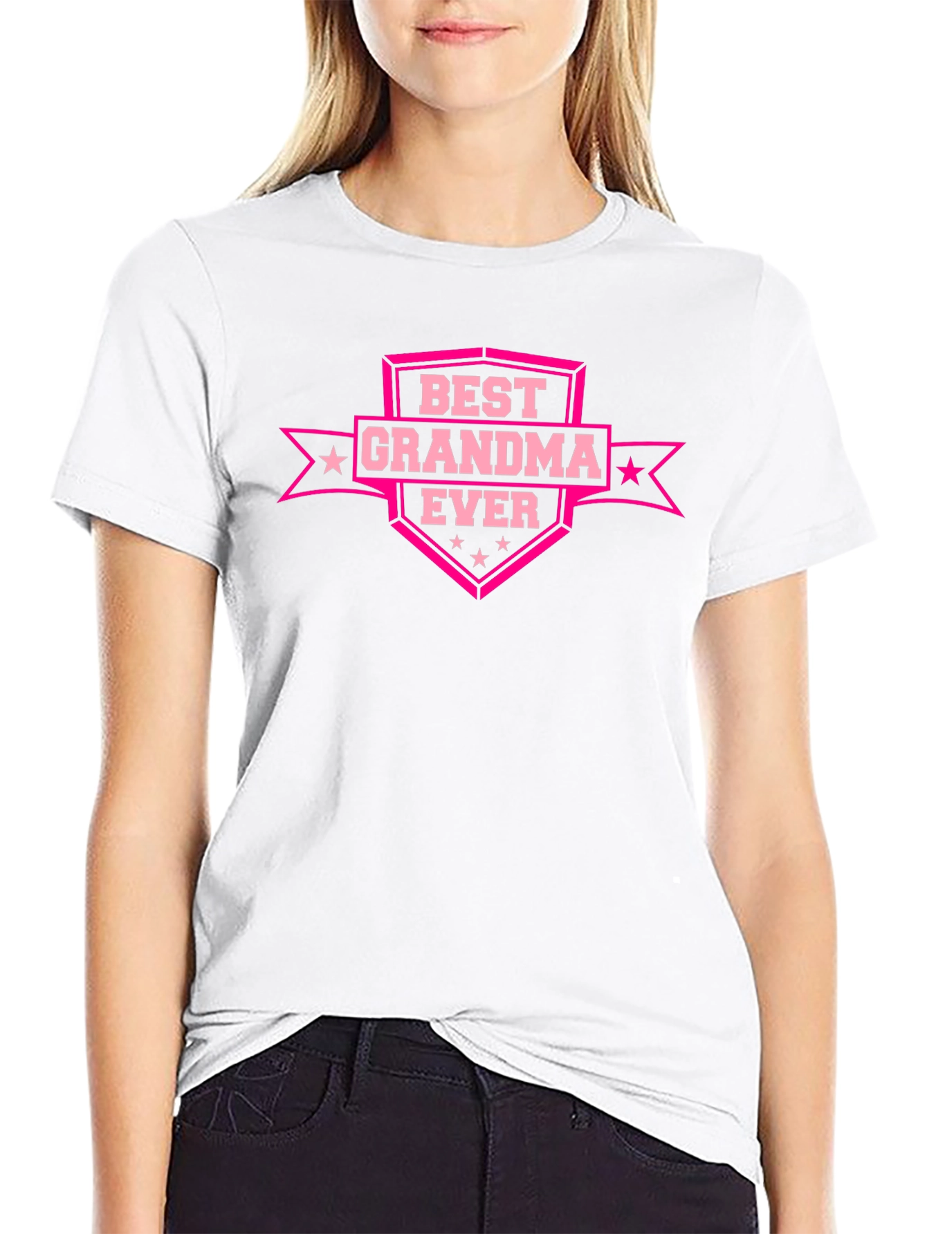 Best Grandma Ever Graphic T-Shirt - Black
