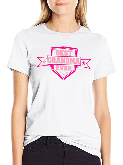 Best Grandma Ever Graphic T-Shirt - Black