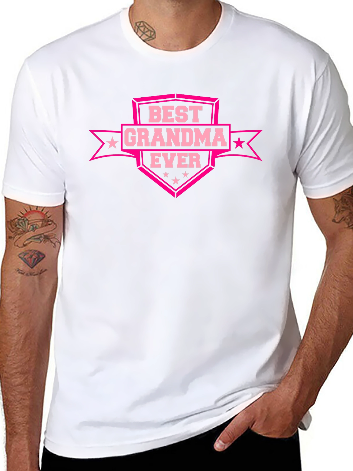 Best Grandma Ever Graphic T-Shirt - Black