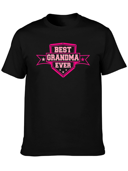 Best Grandma Ever Graphic T-Shirt - Black