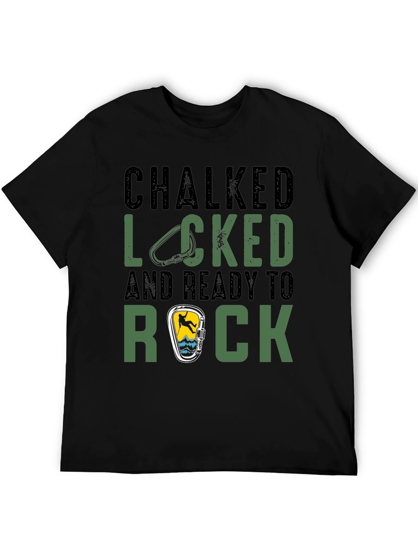 Chalked Locked Ready to Rock Climbing T-Shirt