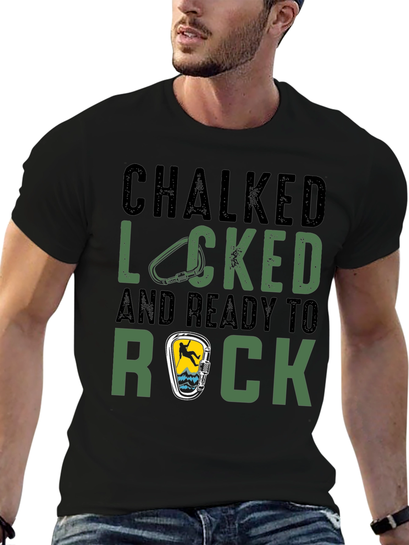Chalked Locked Ready to Rock Climbing T-Shirt