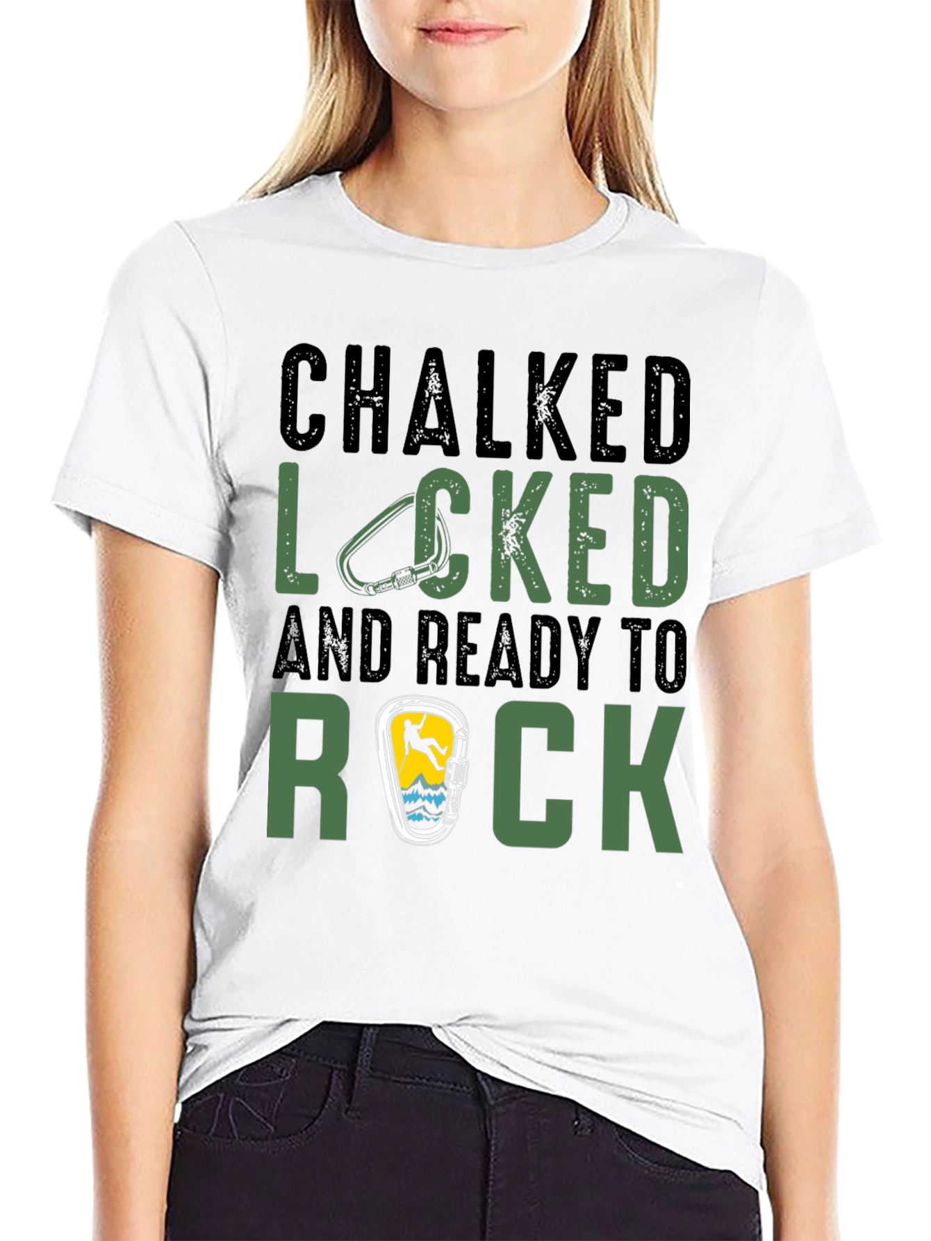 Chalked Locked Ready to Rock Climbing T-Shirt
