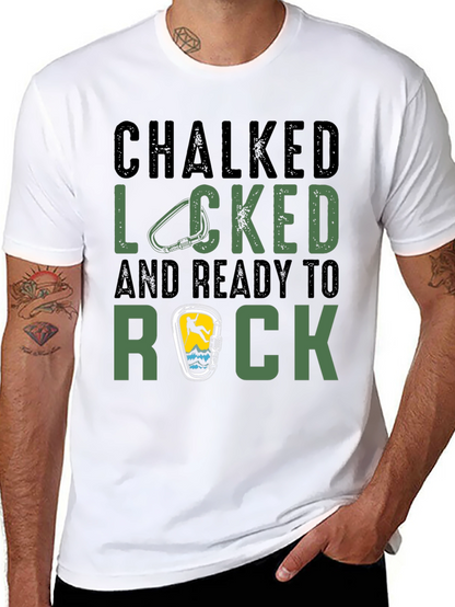 Chalked Locked Ready to Rock Climbing T-Shirt