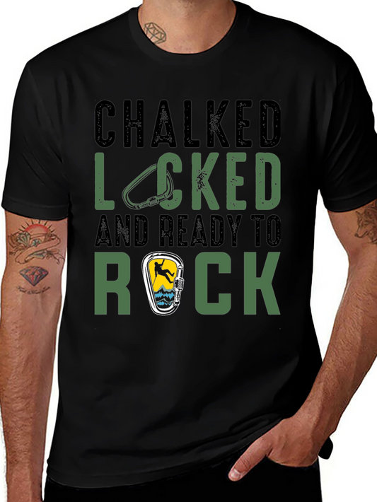 Chalked Locked Ready to Rock Climbing T-Shirt