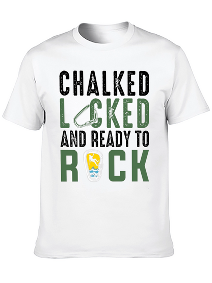 Chalked Locked Ready to Rock Climbing T-Shirt