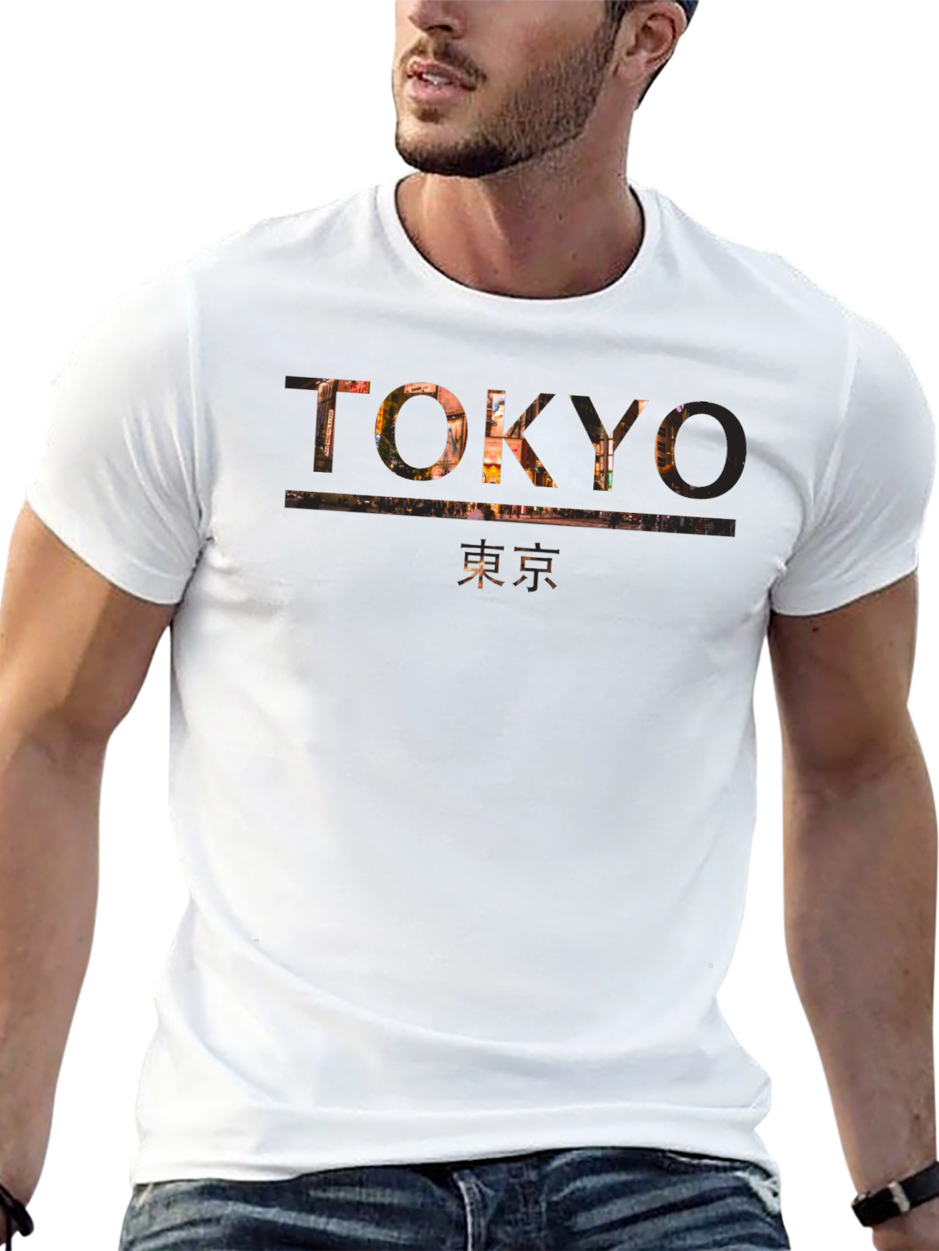 Tokyo Graphic Print Mens Black T-Shirt