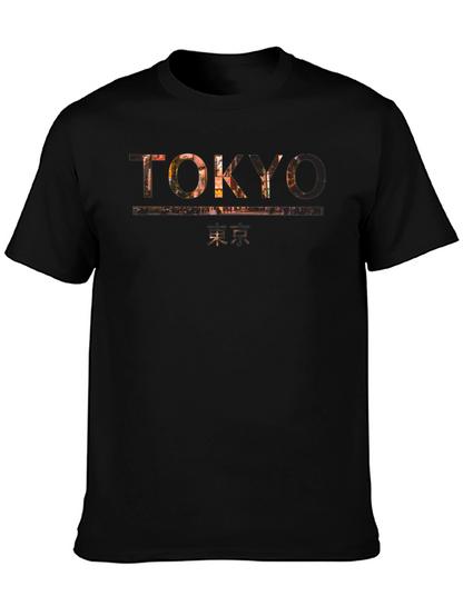 Tokyo Graphic Print Mens Black T-Shirt